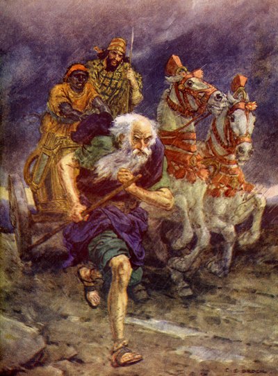 Elia rende voor de wagen uit door Charles Edmund Brock